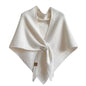 Women's Wool Shawl Wraps Knitted Casual Soft Scarf Pashmina Shoulder Cover-ups 2025 Fall Winter Cardigan Wrap - color: Off-white