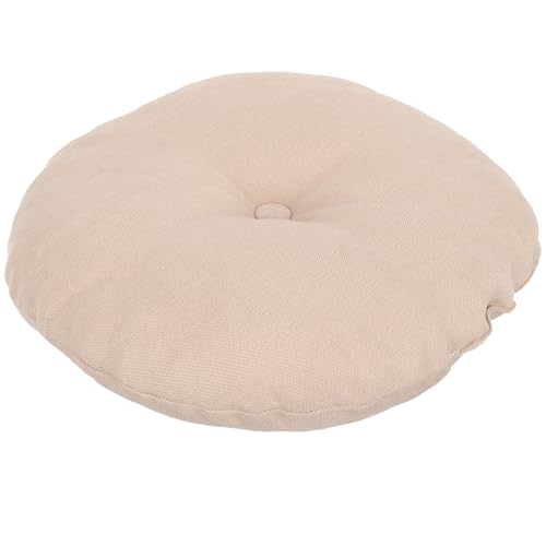SECFOU Meditation Floor Cushion Japanese Zafu Seat Cushion Small Linen Color Yoga Pillow for Sitting on Floor for Living Room and Bedroom