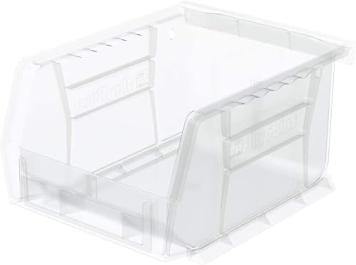 Akro-Mils 30210 AkroBins Plastic Storage Bins, Space-Saving Stackable Bins for Garage, Pantry, Craft Organization, 5" x 4" x 3", Clear, 24-Pack - color: Clear