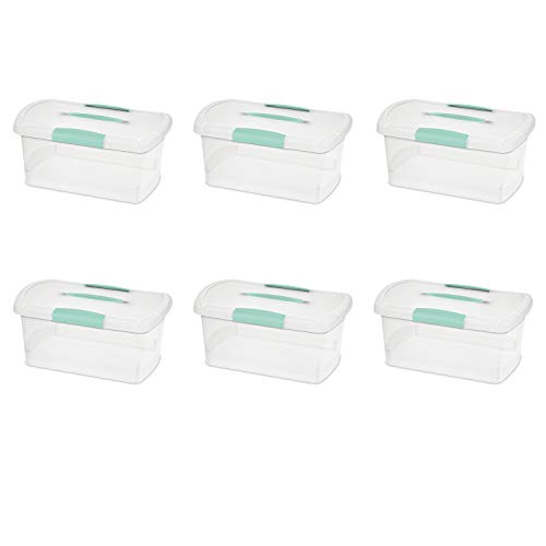 Sterilite 6 Pack Stackable Storage Bin with Latch Lid, Medium Nesting ShowOffs, Clear - size: Medium, style: 6 Pack