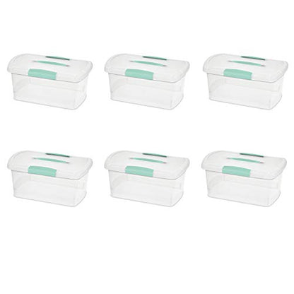 Sterilite 6 Pack Stackable Storage Bin with Latch Lid, Medium Nesting ShowOffs, Clear - size: Medium, style: 6 Pack