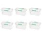 Sterilite 6 Pack Stackable Storage Bin with Latch Lid, Medium Nesting ShowOffs, Clear - size: Medium, style: 6 Pack