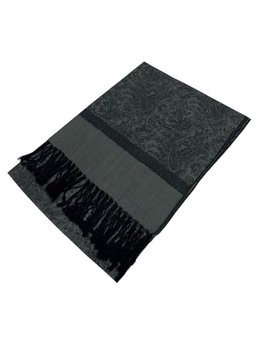 Pashmina Shawl Wrap for Women Soft Lightweight Multi-Purpose Scarf for Weddings, Parties & Casual Wear - color: Jacquard Heather Grey - Pl1836