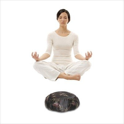 Zafu Meditation Cushion, Brocade Bamboo Night