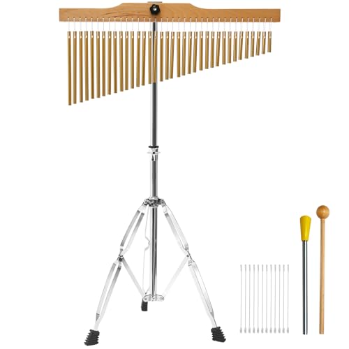 36-Bar Chimes Percussion 36 Notes Musical Instruments Single-Row Wind Chimes with 2.5-4FT Adjustable Stand Musical Percussion for Orchestras Choirs Classrooms Church Bands