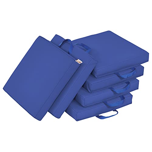 ECR4Kids SoftZone Square Floor Cushions with Handle, Flexible Seating, Blue, 6-Piece - color: Blue