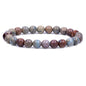 Keleny Gem Semi Precious Gemstones 8mm Round Beads Crystal Stretch Bracelets 7 Inch Unisex - color: Serpentine