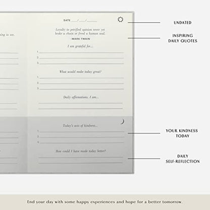The Gratitude Journal : Five Minutes a Day for More Happiness, Positivity, Affirmation, Productivity, Mindfulness & Self Care - A Simple Effective Undated Daily Guide Planner for Women & Men (Beige) - color: Beige