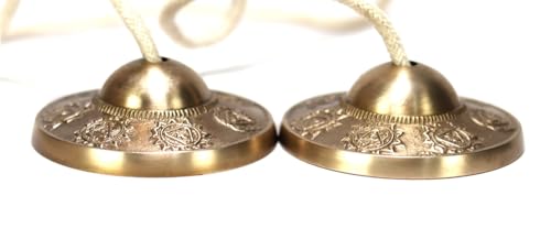 Tibetan Manjeera Tingsha Meditation Bell, Chime Bells, Cymbals, Buddhist Meditation, Yoga Bell Chimes small, auspicious symbol (Manjeera-06) - size: Manjeera-06