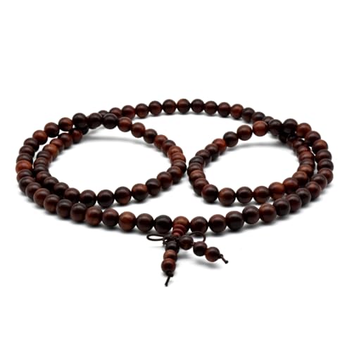 Zen Dear Unisex Natural Rosewood Prayer Beads Buddha Buddhist Prayer Meditation Mala Necklace Bracelet - style: 8mm 108 beads