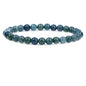 Natural Gemstone 6mm Round Beads Stretch Bracelet 7 Inch - color: Moss Agate