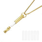Breathing Necklace for Calm & Focus - Personal Essential Oil Diffuser for Anxiety Relief, Quit Smoking, Yoga and Meditation - Reusable Stainless Steel Pendant for Women Men - color: Gold