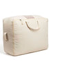 Soft Canvas Storage Bags with Zipper. Thick Breathable, 1pc King/Queen Comforter Organizer. Four Carrying Handles and Window. Large 25x19x9in Bag for Sheets Blankets Bedding Pillows, Clothes