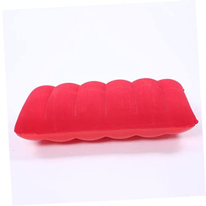 2 Pcs PVC Flocking Inflatable Waist Cushion Pillow for Outdoor Camping Portable Travel Nap Cushion 65x45cm Multifunctional Pillow for Office and Leisure