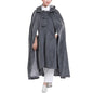 Winter Meditation Robe Hooded Trench Coat Cloak Double Layer Plush Buddhist Capes Unisex with Pockets - color: Dark Grey, size: Medium