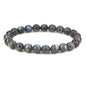 Keleny Gem Semi Precious Gemstones 8mm Round Beads Crystal Stretch Bracelets 7 Inch Unisex - color: Grey Labradorite