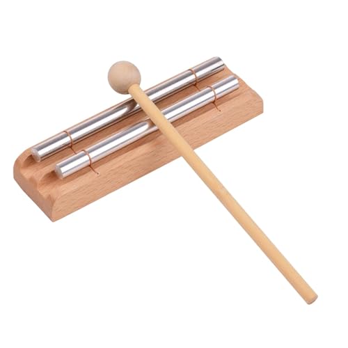 Simhoa Meditation Chimes Wind Chimes Tabletop Percussion Instrument Wooden Wind Bell Hand Chime, for Teachers Relaxing Sound, 2 Tones