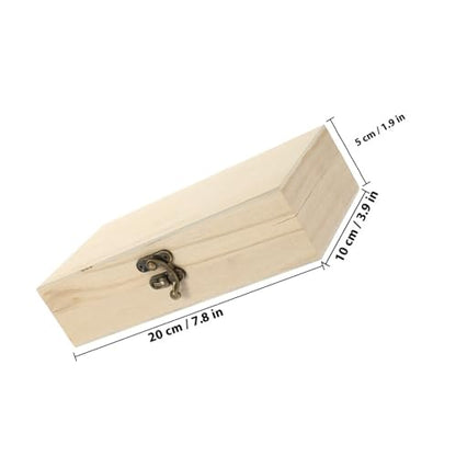 ibasenice 2pcs Wooden Jewelry Box Small Rectangular Trinket Storage Case with Flip Lid Minimalist Design 20x10x5cm Sundries Organizer for Home Vanity