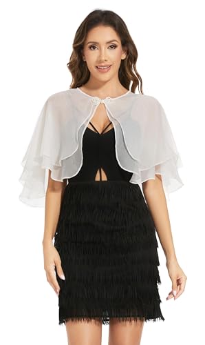 Women's Sheer Tencel Shawls and Wraps for Evening Dresses Soft Wedding Cape Lightweight Bridesmaid Scarves Cover Up - color: White