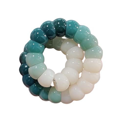 MUDI Bracelet For Women, Bodhi Seed Beads Bracelets Fidget Healing Energy Protection Stretch to My Man Jewelry Gift - color: Oval Green White