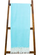 Alashan Adirondack Herringbone Woven Throw - Cotton Acrylic Throw Blanket - Soft, Lightweight, Aegean - color: Aegean