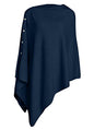 PULI Women's Versatile Knitted Shawls Scarf Poncho Sweater with Buttons Lightweight Spring Summer Fall Wraps - color: A-dark Slate Blue