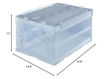 TRUSCO TR-SC40TM α Folding Container, 14.3 gal (40 L), Slide Lock Lid, Transparent, Storage Box - color: transparent, size: 40L, style: Includes slide lock lid
