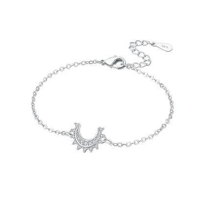 925 Sterling Silver Bracelet for Women,Silver Bracelet Chain Presents for Sister Daughter and Friend, Women's Jewelry for the Daily Occasion - color: Silvery | Moon