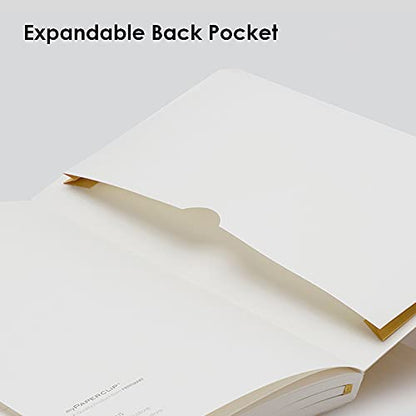 myPAPERCLIP Executive Series A5 Ruled Notebook | 192 Pages, 80 GSM, Soft Cover, A5 (5.83 x 8.27 in) | Flat Lay | Bookmark, Elastic Closure & Back Pocket | Yellow - color: Yellow, size: A5, Ruled