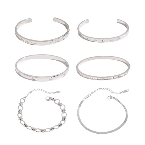 Elegant Minimalist Bangle Bracelet Adjustable Size Wristband Stainless Steel Jewelry Simple Everyday Wear Accessory - style: JDB201271 S