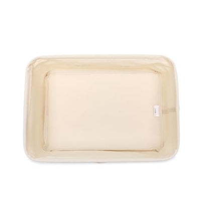 Foldable Storage Bins with Lids Cotton Canvas Rectangular Storage Box Ideal for Organization Lightweight and Durable (13.78 x 9.65 x 6.1) - size: 13.78 x 9.65 x 6.1"