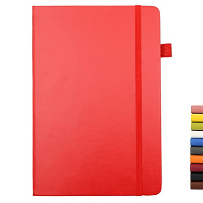 Lined Journal Notebooks with Pen Loop, Hardcover Notebook Journal for Work, 100Gsm Premium Thick Paper with Inner Pocket, Medium 5.7''''x8.4'''', ?bright Red, Ruled, 1 Pack - color: Bright-red