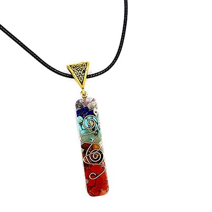 COLORFUL BLING Healing Crystals Gemstone Chakra Om Symbol Pendant Necklace Lava Rock Bracelet Set Prosperity Reiki Wealth Money Fortune Positive Energy Quartz Yoga Meditation Jewelry for Women Men - style: B