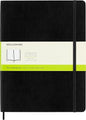 Moleskine Classic Notebook, Soft Cover, XL (7.5" x 9.5") Plain/Blank, Black, 192 Pages