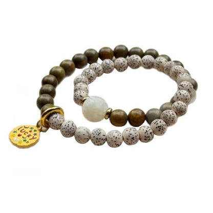 Natural Star Moon Bodhi Bracelet for Women Men Double-loop Winding Star Moon Bead Bracelet Meditatioon Healing Anxiety Relief Energy Buddha Bead Bracelets Birthday Gift - color: Bodhi 74