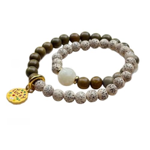Natural Star Moon Bodhi Bracelet for Women Men Double-loop Winding Star Moon Bead Bracelet Meditatioon Healing Anxiety Relief Energy Buddha Bead Bracelets Birthday Gift - color: Bodhi 74