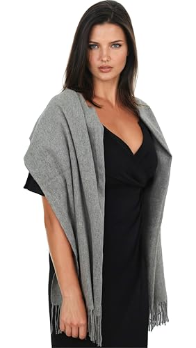 Ocomfly 100% Pashmina Scarf for Women - Premium Womens Scarves - Gift Boxed - Shawls or Wraps - Ultra Soft and Warm - color: Heather Grey