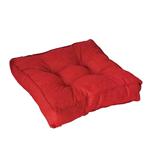 Floor Cushion, Square Padded Seat Cushion Linen Meditation Cushion Thicken Floor Cushion for Yoga Living Room Balcony Office,Burgundy,45cm - color: Burgundy, size: 17.72"*17.72"