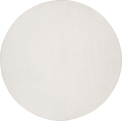 Abani Cream Area Rug for Living Room, Bedroom- Zen Reiki Pattern- 6' Round -Durable & Easy to Clean - color: Cream, size: 6' (Round)