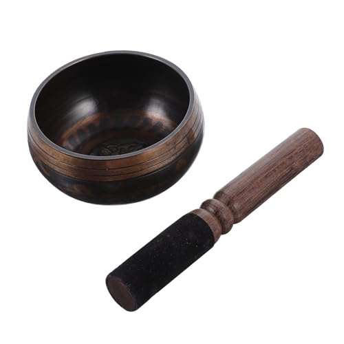 Meditation Singing Bowl with Wooden Rod Nepalese Buddhist Sound Bowl for Yoga Relaxation Music Therapy and Gift for Mindfulness and Home Decor