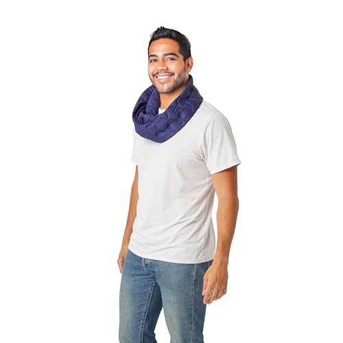 PYVOT Weighted Infinity Scarf, 3 lb Sensory Shoulder Wrap for Everyday Comfort - color: Blue