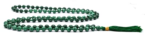 Amazing Gemstone Malachite Mala Beads - 108 Prayer Beads for Meditation and Mindfulness Practice, Handcrafted Mala Beads with Natural Gemstones for Spiritual Healing and Relaxation (Knotted) - color: Malachite (Original), style: Knotted