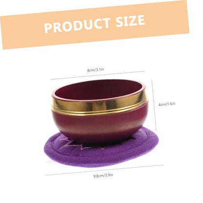 Garneck 1set Meditation Singing Bowl Handcrafted Copper Buddhist Bowl Mallet and Colorful Cushion for Stress Relief and Mindfulness Practices Diameter for Yoga and Meditation