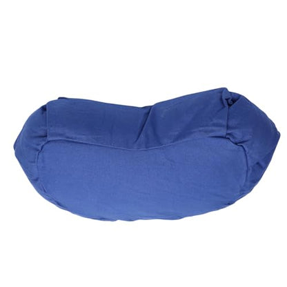 Yinhing Half Moon Meditation Cushion Filled with Buckwheat Hulls Premium Soft Cotton Cover Ergonomically Designed Meditation Pillow Comfortable Support for Mindfulness Practice - color: Dark Blue