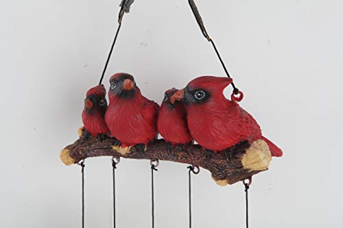 Cardinal Bird Wind Chime, Red Bird Bell Wind Chimes Outdoor Decorations, Garden Backyard Church Hanging Decor, Red