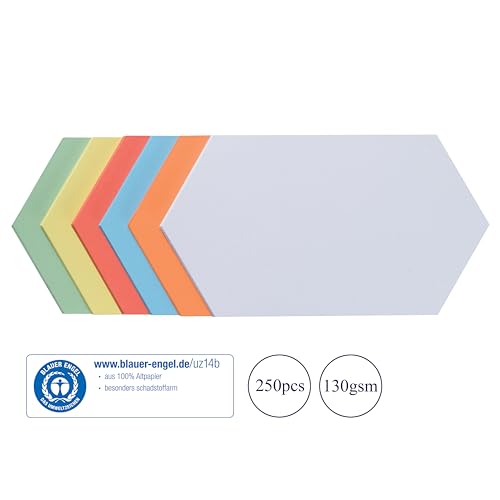 5 Star Assorted Prompt Cards Honeycomb 16.5 x 29.7 cm 130 g/m² Pack of 250 - size: 250 Stück