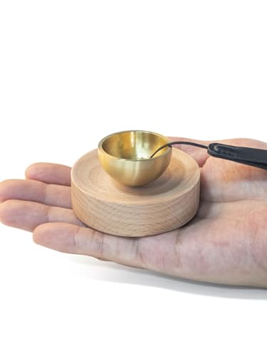 Portable Mini Singing Bowl Set Beautiful sound and look Little Tibetan Singing Bowl Set | Easy To Play | Chakra therapy, hand beaten | Creates Beautiful Sound for Healing, Meditation & Relaxation - color: Light color