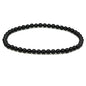 Keleny Gem Semi Precious Gemstones 4mm Round Beads Crystal Stretch Bracelet 7 Inch Unisex - color: AA Grade Black Agate