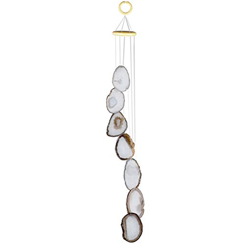 rockcloud Agate Sliced Geode Wind Chime Home Garden Decoration Figurine - color: Natural Color