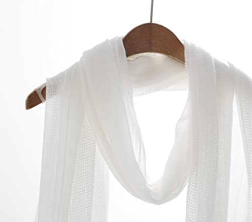 Jeelow Solid Color Scarf Wrap Shawl for Women Men – Soft Lightweight Head Scarf, All Season, Travel Beach Office Daily Wear - color: 100% Cotton White